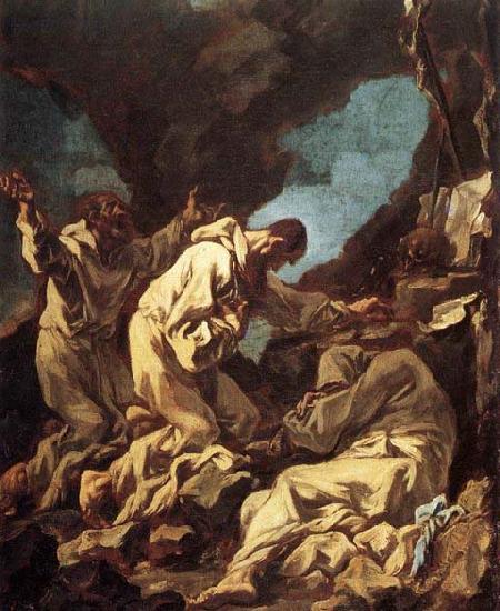 MAGNASCO, Alessandro Three Camaldolite Monks at Prayer Sweden oil painting art
